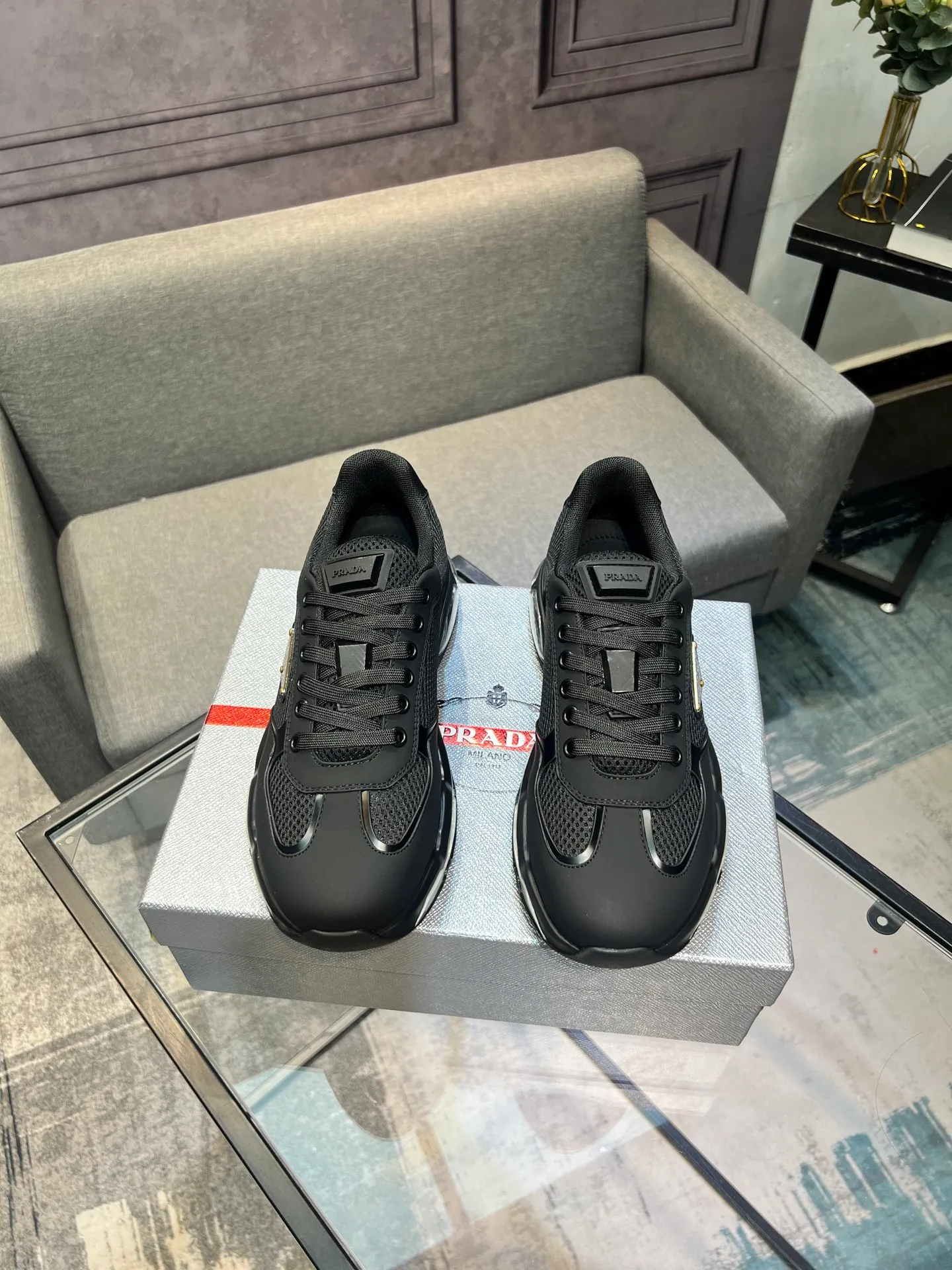 Men's shoes 💰660 [PRADA] Men's shoes are popular in the counter, official website is synchronized, 1 high-quality shipment ✔️ Original frosted cowhide + cowhide lining, 1🆚1 replica, original sole, 38-45 (45 customized, non-refundable)